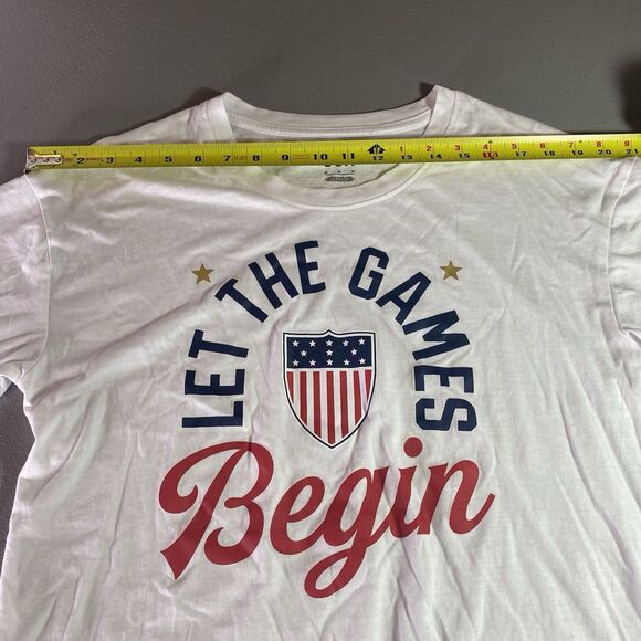 Team USA Olympics Cropped T-Shirt Let The Games Begin Womens Size M White - Picture 4 of 10